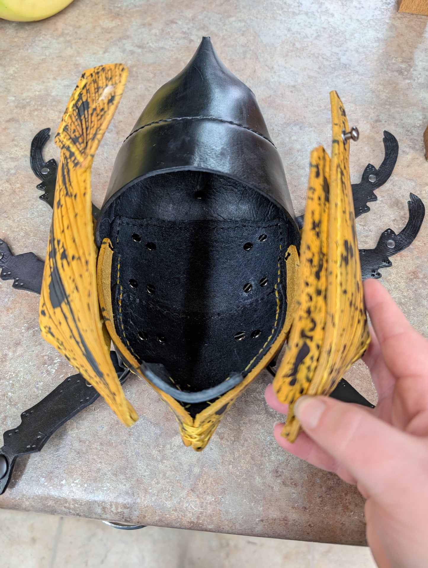 Handmade Leather Hercules Beetle Shaped Crossbody Purse (Full Grain Leather & Handmade in Canada)