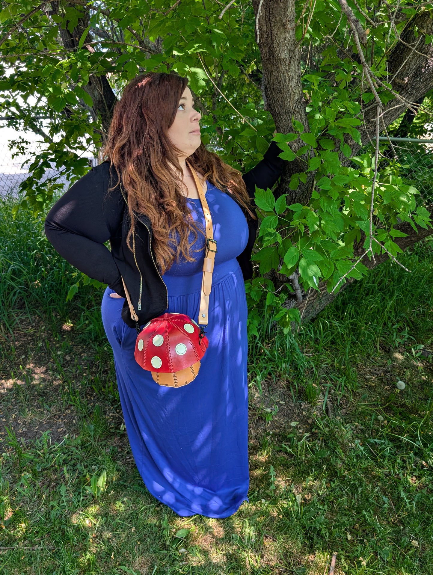 🍄🍄Handmade Full grain Leather Mushroom Crossbody Bag🍄🍄