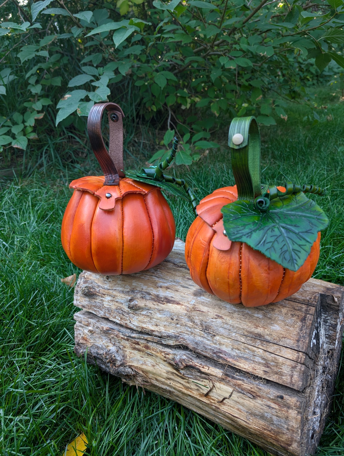 *SMALL SIZE* Handmade Leather Pumpkin Belt Bag/Handbag- Full Grain Leather - Handmade in Canada