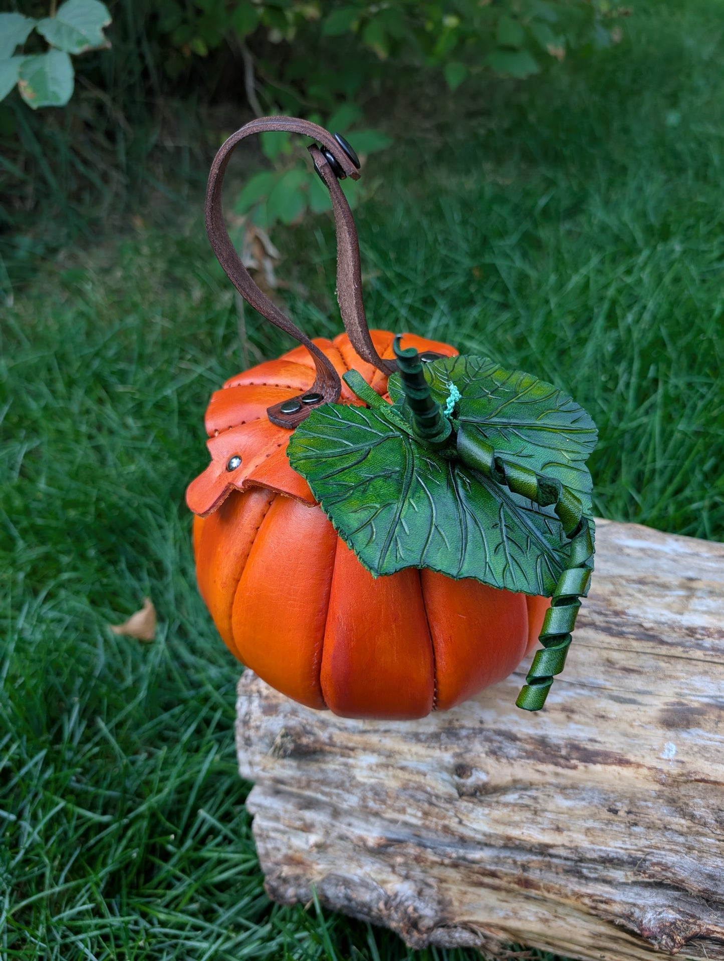 *SMALL SIZE* Handmade Leather Pumpkin Belt Bag/Handbag- Full Grain Leather - Handmade in Canada