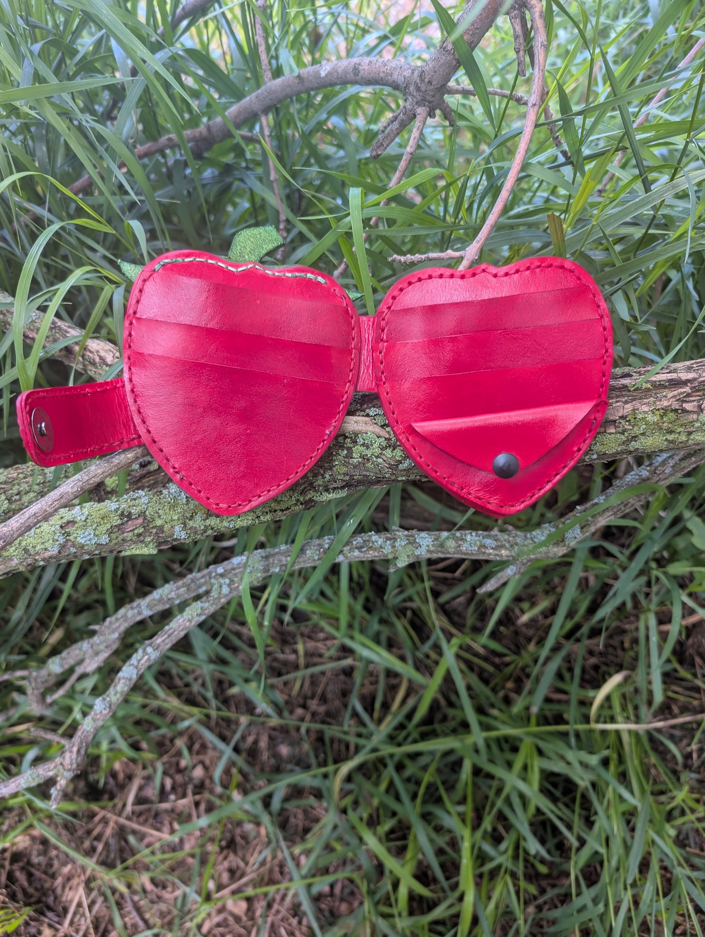 Handmade Mini Leather Strawberry Wallets - Full Grain