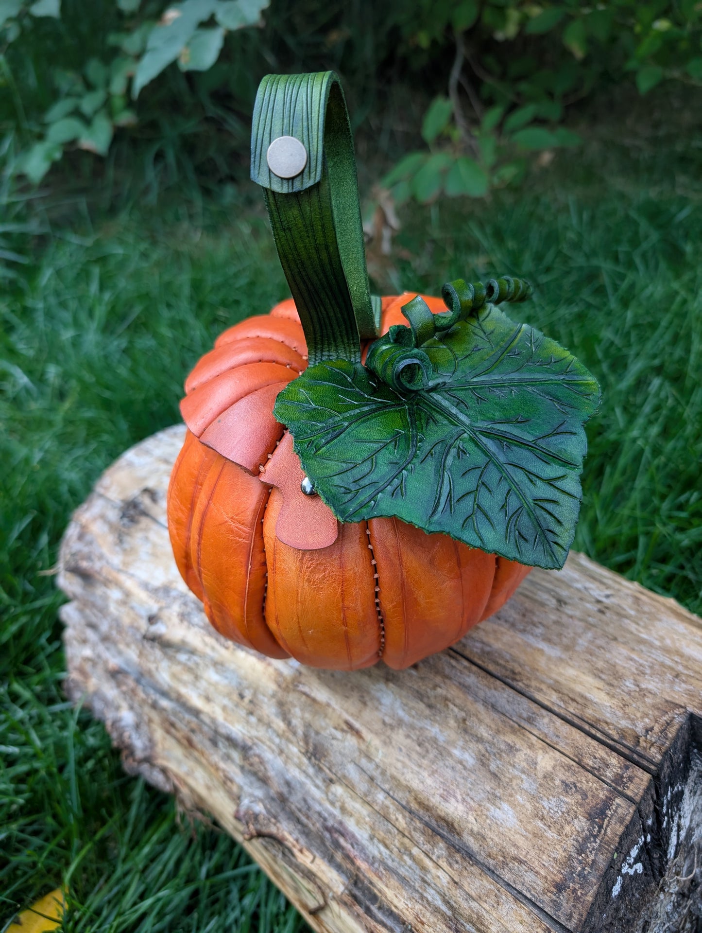 *SMALL SIZE* Handmade Leather Pumpkin Belt Bag/Handbag- Full Grain Leather - Handmade in Canada