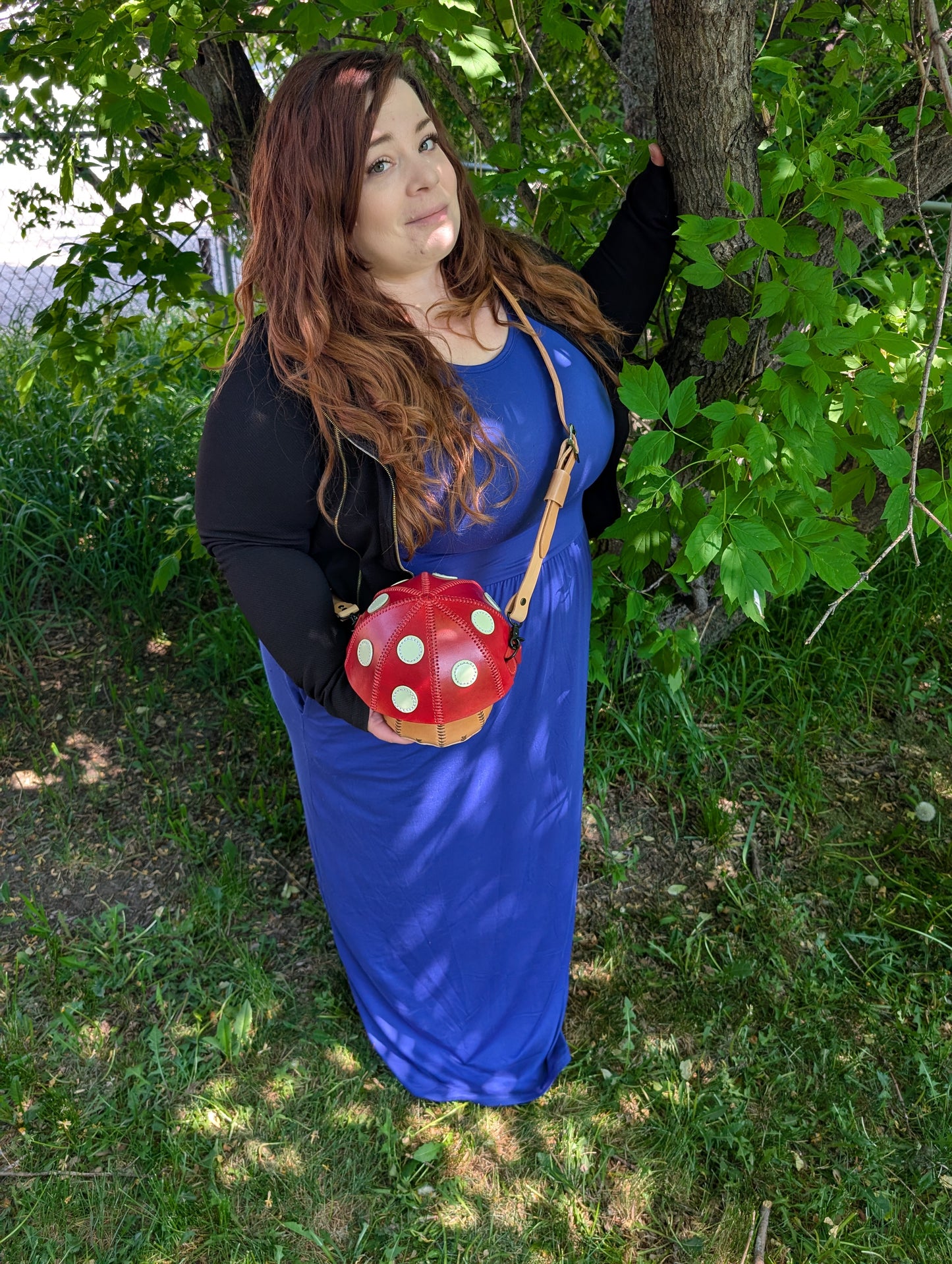 🍄🍄Handmade Full grain Leather Mushroom Crossbody Bag🍄🍄