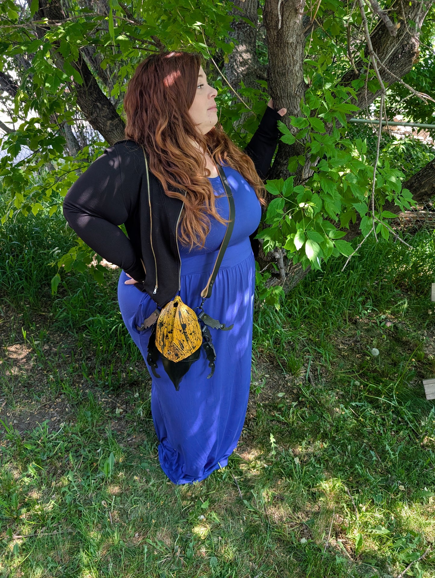 Handmade Leather Hercules Beetle Shaped Crossbody Purse (Full Grain Leather & Handmade in Canada)