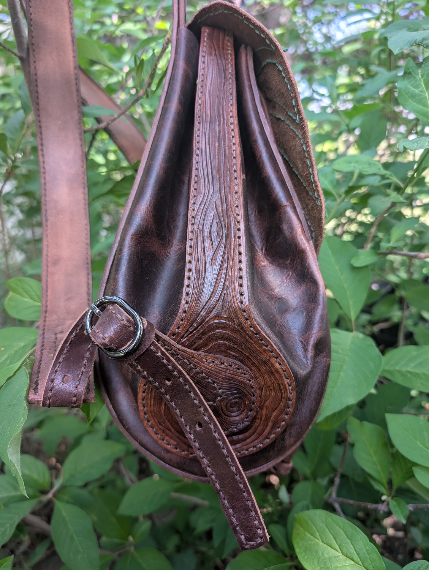 Handmade Leather Monstera Backpack ~ Full Grain and hand tooled ~ Made in Canada
