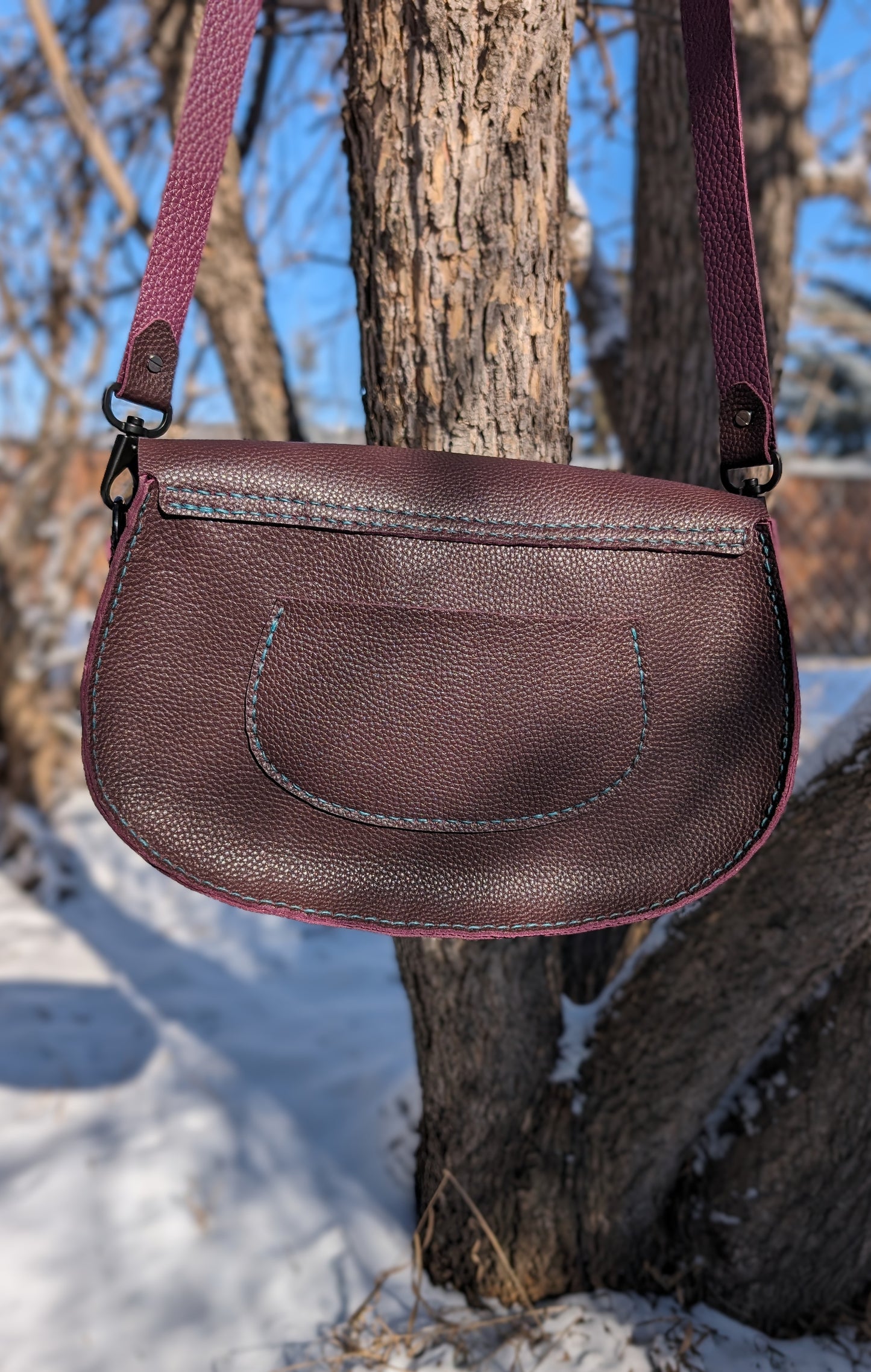 Handmade Leather Hedgehog Crossbody Purse