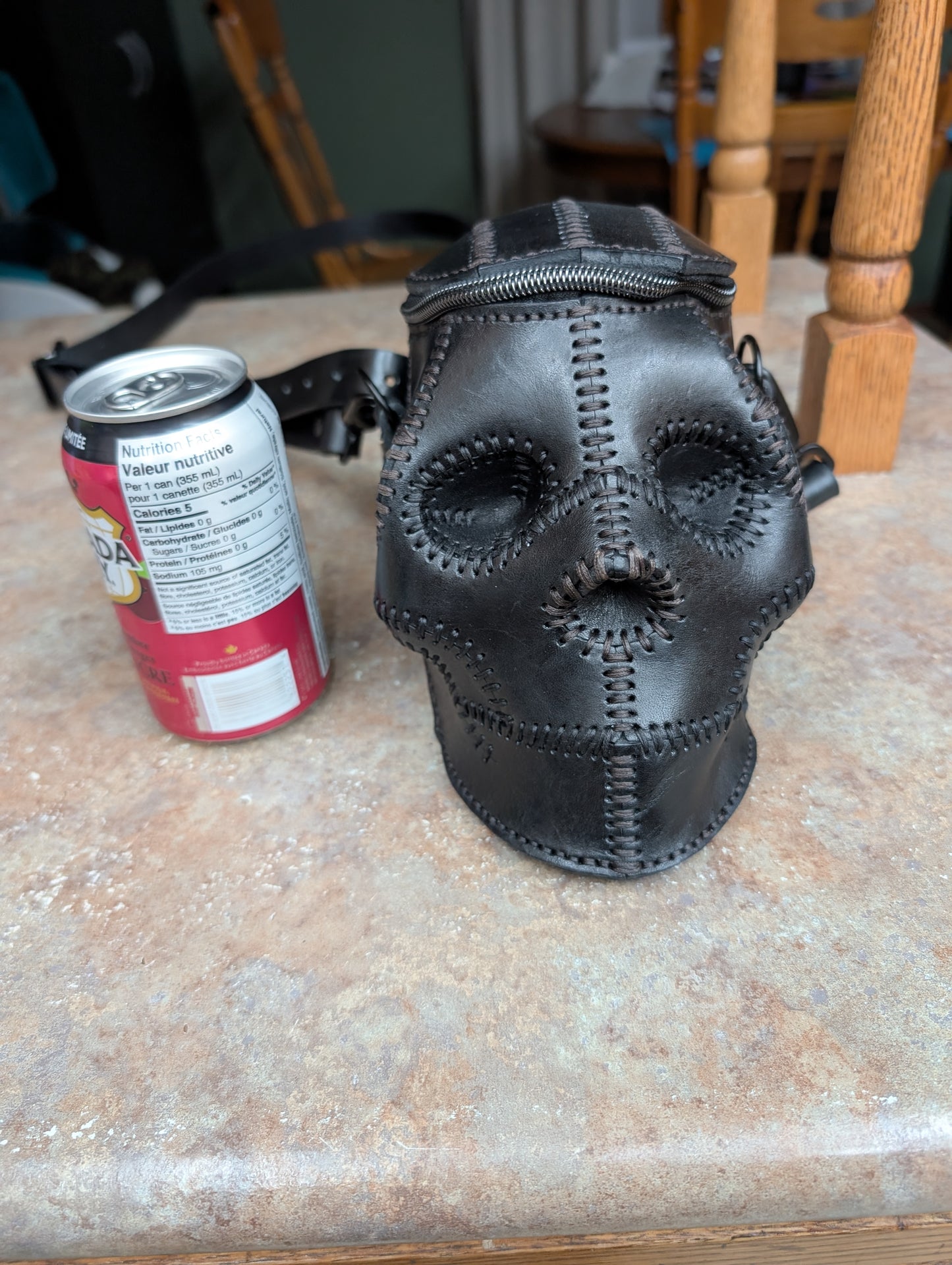 Handmade Leather Skull Shaped Crossbody Purse - Full Grain Leather - Handcrafted in Canada 🇨🇦