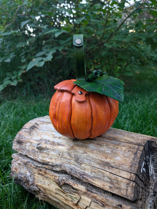 *SMALL SIZE* Handmade Leather Pumpkin Belt Bag/Handbag- Full Grain Leather - Handmade in Canada