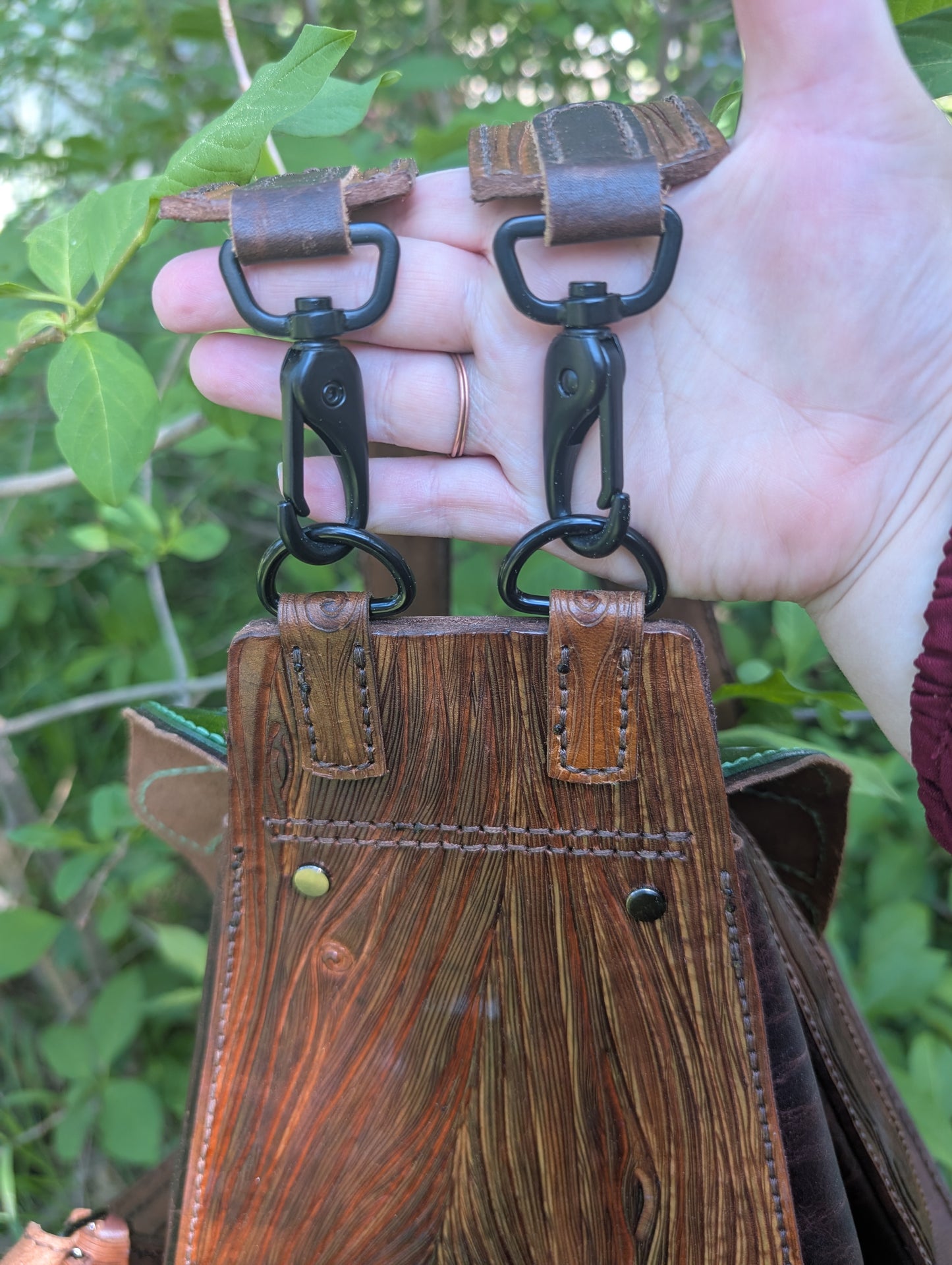 Handmade Leather Monstera Backpack ~ Full Grain and hand tooled ~ Made in Canada