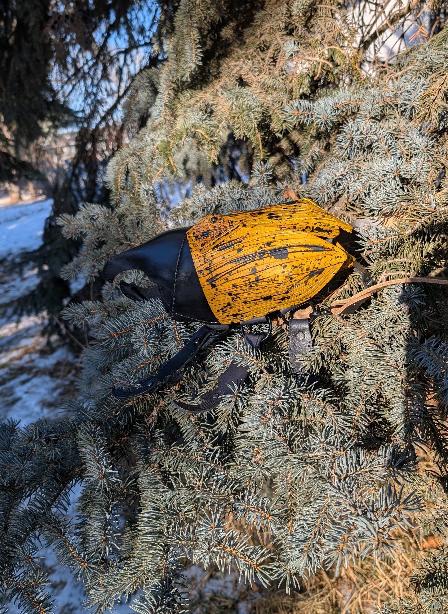 Handmade Leather Beetle Crossbody Purse (Full Grain)