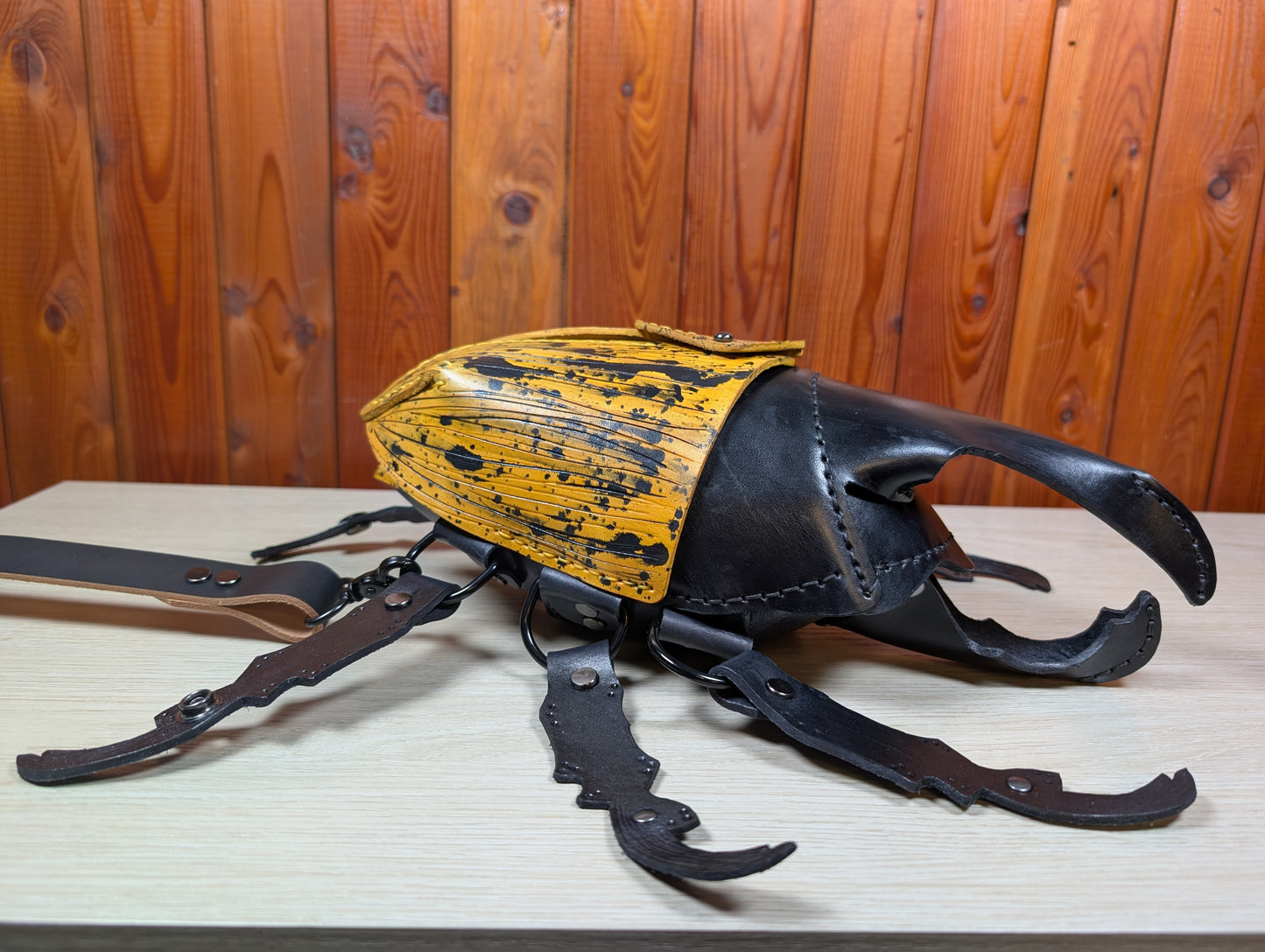 Handmade Leather Beetle Crossbody Purse (Full Grain)